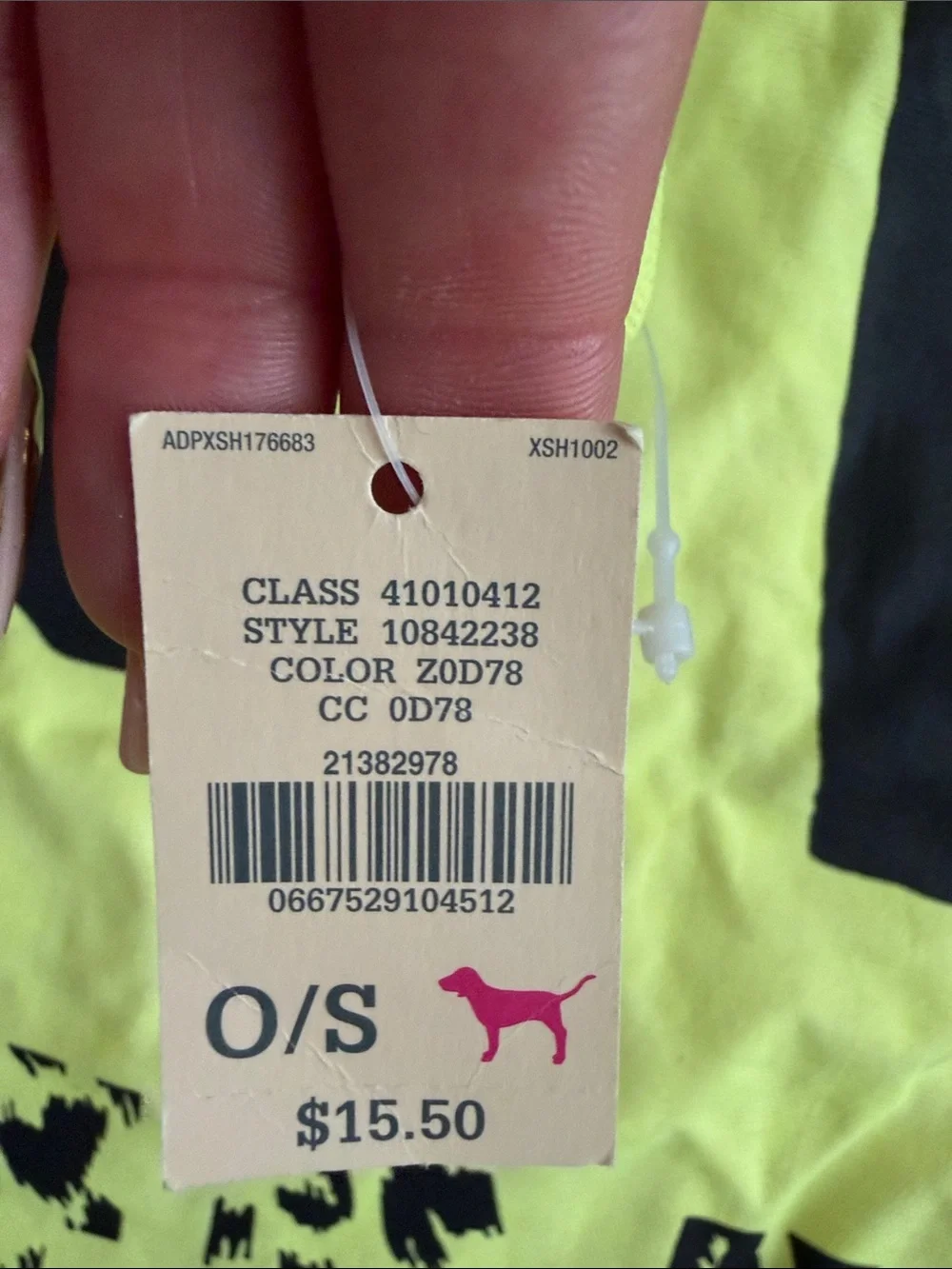 Victoria's Secret LOVE PINK Neon Lime Canvas Tote